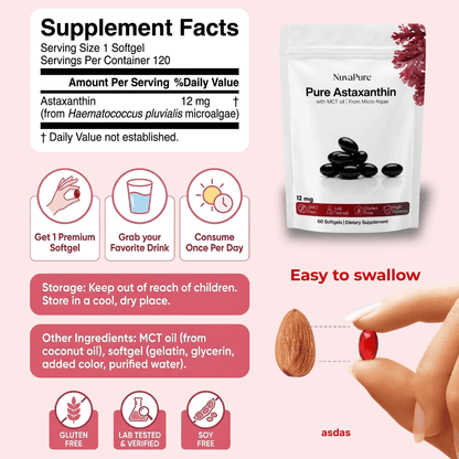 Pure 12mg Astaxanthin with MCT Oil